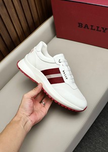 代购 BALLY/巴利男鞋圆头红白拼接网布透气低帮板鞋休闲运动鞋