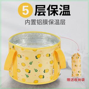 折叠水桶款便携式可折叠过小腿加高深水盆简易足浴袋子旅行水桶