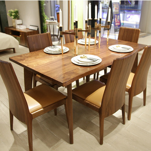 莫霞极简雅致现代新中式实木家具客餐厅全实木餐桌1602