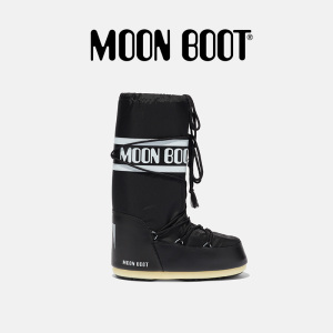 Moon Boot经典款男女同款黑色ICON尼龙高筒雪地靴