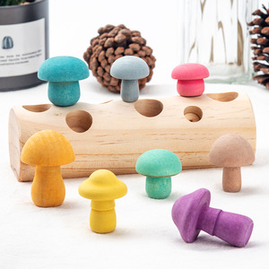 采蘑菇游戏玩具配对仿真过家家趣味摘蘑菇儿童专注力训练游戏积木