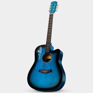 正品卢森单板3841寸纪念版化蓝色民谣木吉他初学者入门男女生练习
