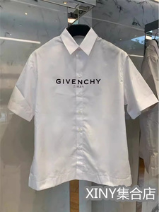 代购Givenchy/纪梵希 24ss经典字母印花logo休闲短袖衬衫男衬衣