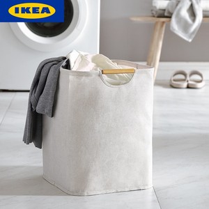 IKEA宜家棉麻脏衣篮家用脏衣篓折叠手提布艺洗衣篓卧室浴室洗衣收