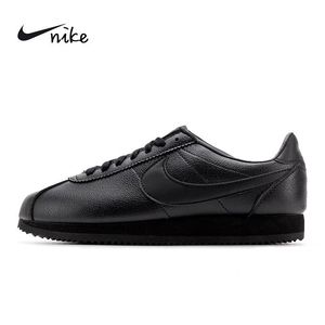 Nike耐克男鞋CORTEZ复古经典皮面全黑阿甘鞋休闲运动鞋跑步鞋女鞋