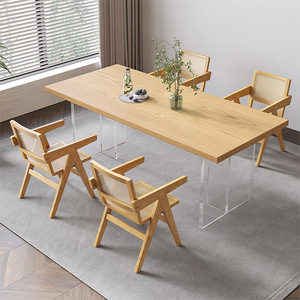 广东佛山家具白蜡木实木餐桌椅长方形木质大板桌北欧实木餐桌家用