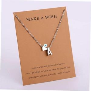 Initial 26 Letter Necklace Heart Necklaces Women Girl&#3