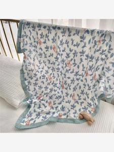 竹纤维布料双层婴儿a类纱布盖毯四层包巾浴巾儿童竹棉凉感夏季软