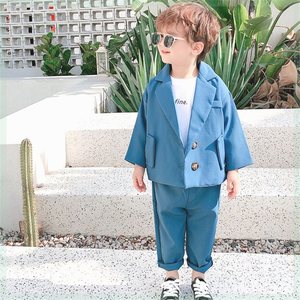 韩系男童西装套装2024春秋款韩版中小童秋装外套男宝宝帅气洋气小