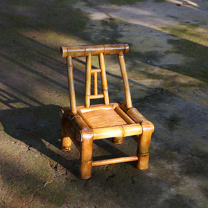 老式靠背竹椅子纯手工茶馆传统怀旧竹编小竹椅小藤椅复古竹凳子