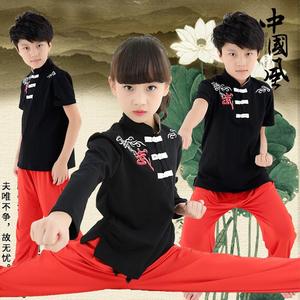 新款儿童武术服中国风练功服武道馆训练武术表演剑术散打搏击套装