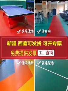 厂家直销红双喜乒乓球室内彩虹运动专用地胶标准防滑小羽毛球场
