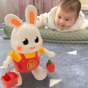 会唱歌跳舞儿童玩具小福兔宝宝婴儿练习抬头早教训练小兔子机器人