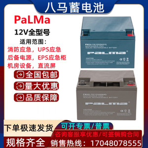 Palma八马蓄电池PM-7Ah12AH17AH24AH38AH40AH55AH65AH机房UPS电源