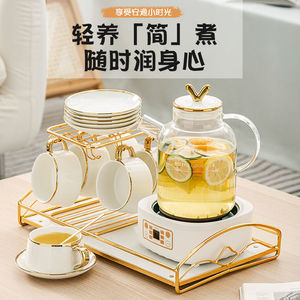 玻璃茶壶欧式茶具全套养生壶泡花茶一整套装咖啡杯家用下午茶煮炉