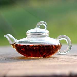 玻璃茶壶可加热复古扁腹壶耐高温中式煮茶器带过滤家用小号泡茶壶