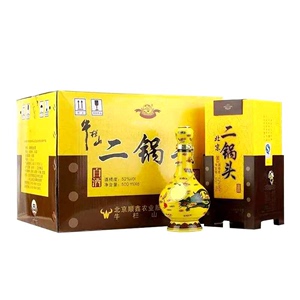 北京牛栏山二锅头经典黄龙黄瓷瓶清香型白酒52度 500ml*6瓶装