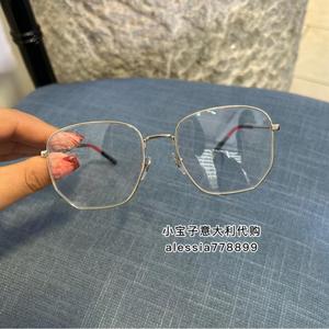 小宝子意大利代购 Gucci古奇2022新款女士金属框圆形平光镜眼镜架