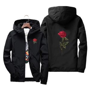 Asstseries Embroidery Rose Flower windbreaker Jacket men Big