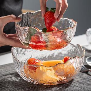 网红玻璃碗盘套餐水果盘创意餐具家用蔬菜沙拉碗网红甜品汤面碗