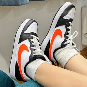 Nike耐克春秋女鞋运动鞋大童休闲鞋复古橙色勾AJ百搭白板鞋BQ5448