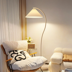 欧普落地灯vintage法式复古奶油客厅卧室床头立式台灯日式百褶氛