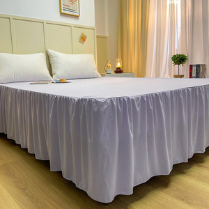 网红少女心蔷薇紫夏季床裙式床罩单件防尘保护套1.5米1.8床单床垫