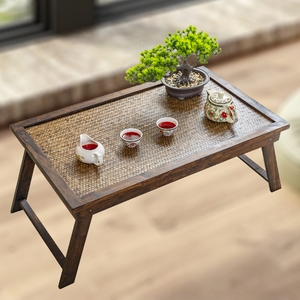 泰国实木飘窗桌子日式榻榻米小茶几创意折叠炕桌阳台茶桌茶台矮桌