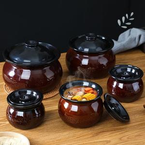 网红小吃陶瓷小瓦罐煲汤罐煨汤家用商用炖盅中式汤罐