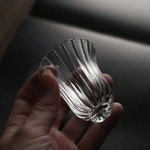 透明玻璃茶杯 日本手工水晶耐热花瓣琉璃杯 白酒杯闻香杯功夫茶具