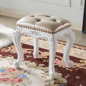 欧式梳妆凳卧室梳妆台凳子白色公主凳子换鞋凳雕花豪华美甲化妆凳