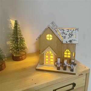雪中小屋发光小木屋小房子拍照道具 桌面创意摆件 圣诞节装饰礼物