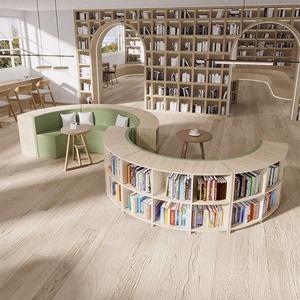 弧形书柜沙发组合款创意弧形异形艺术阅读书架储物休息