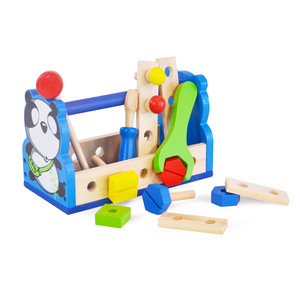 婴幼儿木制玩具熊猫拧螺丝工具篮儿童螺母拼装拼搭跨境