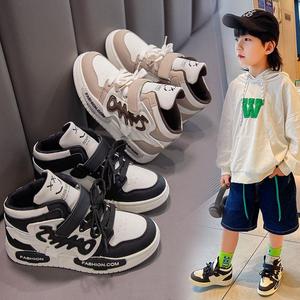 回力男童运动鞋秋冬季新款韩版儿童高帮板鞋软底时尚中大童学大气