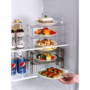 宜家【官方直销】家用冰箱分层置物架省空间放菜盘子支架厨房剩菜