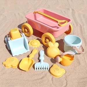 ins儿童沙滩玩具韩国小推车套装海边男女孩戏水挖沙铲子工具和桶