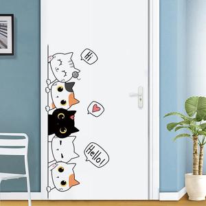 卡通儿童房卧室门上装饰3D立体墙纸自粘房间布置墙贴画墙面门贴纸
