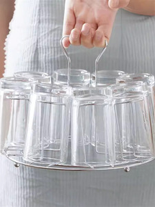 桌子上放水杯的置物架玻璃杯架子沥水杯架餐桌上收纳创意倒挂架