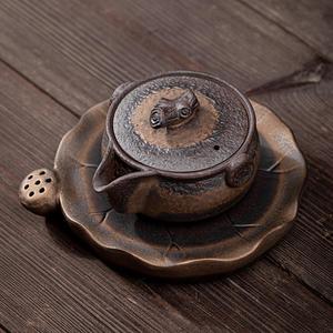 粗陶原矿宝瓶壶手工柴烧釉手抓壶茶壶单个复古大号宽口盖碗泡茶杯