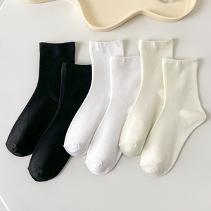 日本进口无印良品袜子女春秋月子袜夏季防臭学生袜堆堆袜长袜弹力
