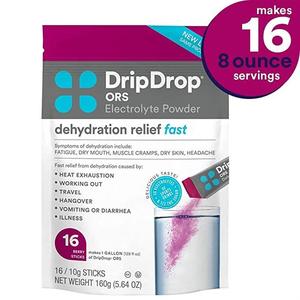 DripDrop ORS Electrolyte Hydration Powder Sticks, Berry, 10g