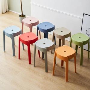 塑料凳子加厚创意时尚简约欧式高凳成人餐凳板凳圆凳子家用餐桌凳