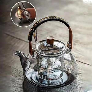 耐高温玻璃蒸煮两用茶壶双内胆烧水壶泡茶壶过滤煮茶器养生泡茶器