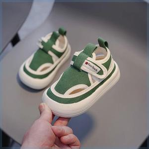 韩系儿童凉鞋2024春季新款男童鞋软底防滑透气中小童帆布鞋女童宝