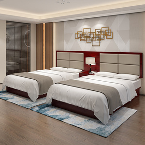 成都重庆酒店宾馆家具床客房单间标间全套旅馆农家乐定制双人床