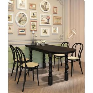 美克美家官网复古法式小户型半圆弧形餐桌椅美式实木家用饭桌创意