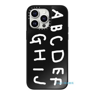 CASETi联名敖子逸同款ABCD白色字母苹果15适用iPhone14ProMax手机壳13Pro网红明星12小众磁吸11防摔保护套