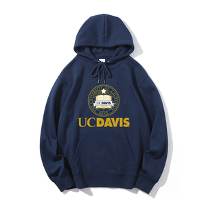 春秋冬加绒/薄款加州大学戴维斯分校连帽宽松男女UC Davis卫衣