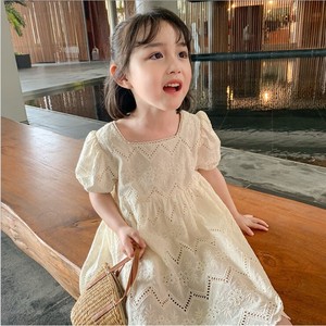 巴­拉巴­拉韩系韩版女童连衣裙夏装新款女宝短袖棉裙子时尚儿童蕾